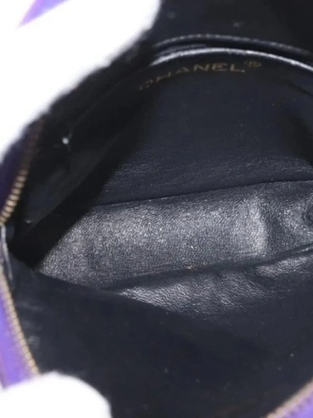 CHANEL Matelasse Chain Hand Bag Suede Purple Gold CC Auth YKZ821A